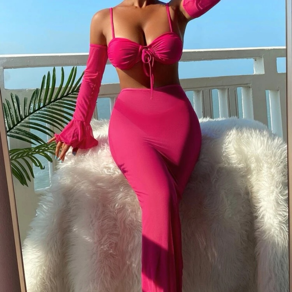 Hot pink bathing suit